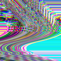 Wall Mural - tv glitch psychedelic photo background old vhs screen error digital pixel noise abstract design comp