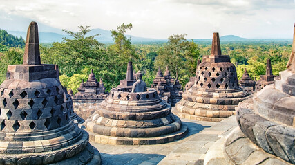 Wall Mural - Borobudur Buddhist monument in Central Java, Indonesia