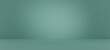 © Art Stocker - Abstract pastel cyan color and gradient light background with studio table backdrops display product design. Blank green empty space room showing. Blur 3D render podium stage vector texture pattern
