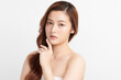 © kitthanes - Beautiful young asian woman with clean fresh skin on white background, Face care, Facial treatment, Cosmetology, beauty and spa, Asian women portrait.