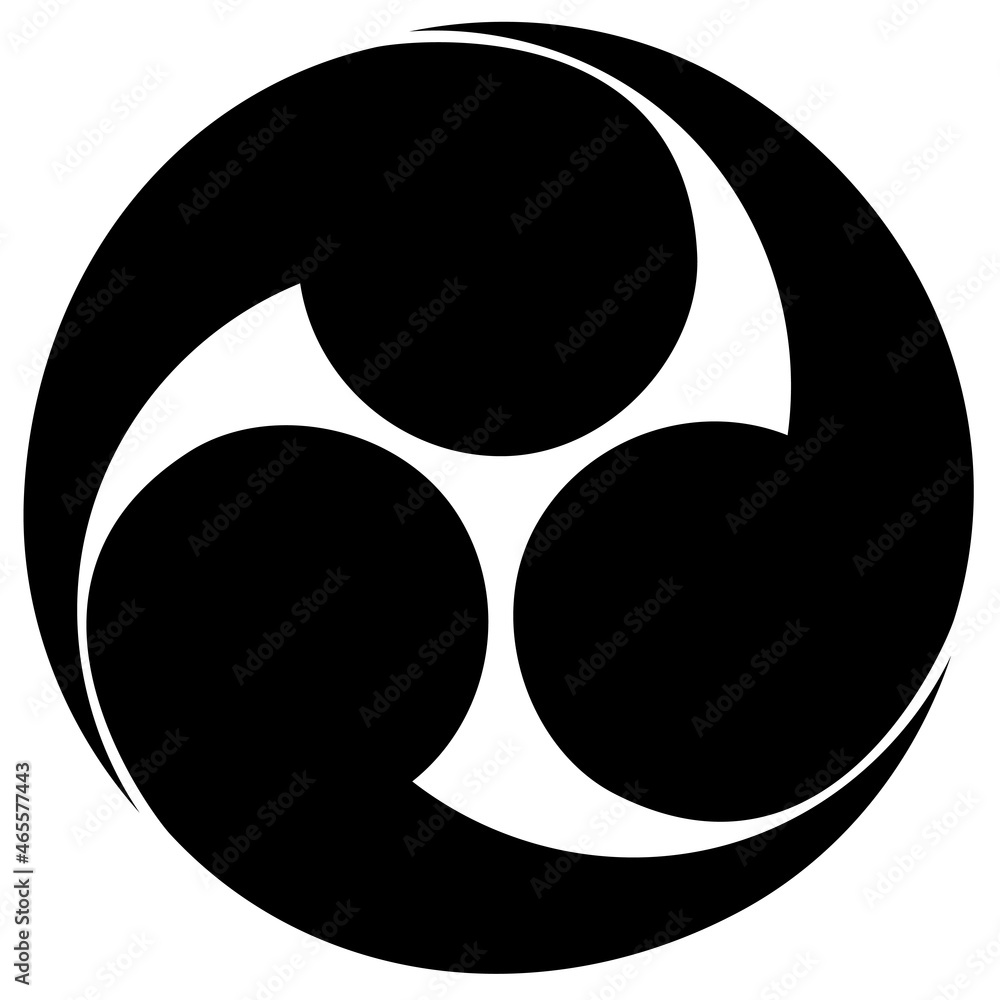 田中吉政の家紋です。左三つ巴といいます。 Stock Vector | Adobe Stock