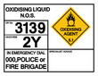 Oxidising Liquid N.O.S. UN 3139 Symbol Sign, Vector Illustration, Isolate On White Background, Label .EPS10