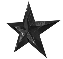 Wall Mural - 5 point star - Christmas Star - black single isolated on white - 3d rendering
