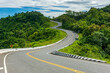 New Unseen Curved road number 3 on Route Number 1081 Santisuk - Bo Kluea District, Nan province, Thailand.