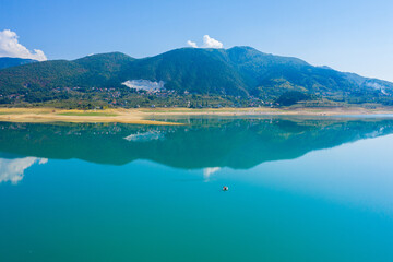 Scenic view of a Ramsko Lake and peninsula in Bosnia and Herzegovina