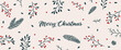 Merry Christmas Karte Banner Einladung Floral Blumen Pflanzen