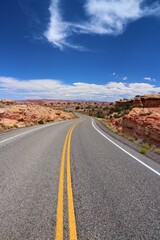 Poster - American road in Utah