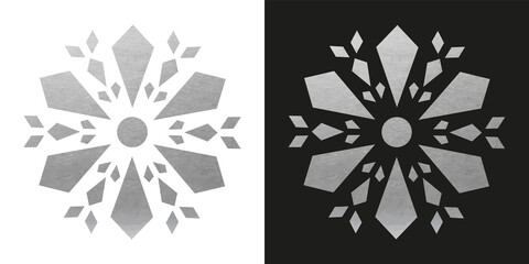 Sticker - Silver Snowflake - Vector Crystal Ornament