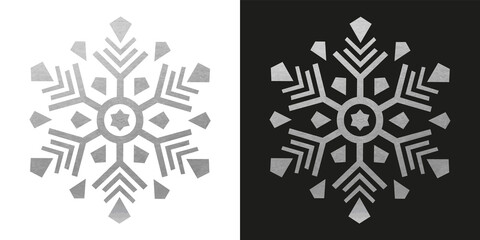 Sticker - Silver Snowflake - Vector Crystal Ornament