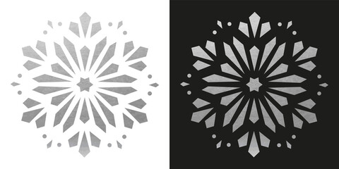 Sticker - Silver Snowflake - Vector Crystal Ornament