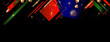 © Olya Kartavaya - Christmas and new year's template gold frame vector elegant on dark banner design