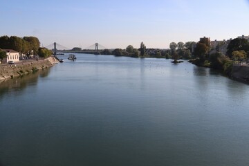 Canvas Print - view of the river Saone in Chalon 