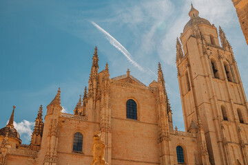 detail of the cathedral of segovia, spain