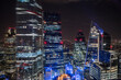 Night Europe Financial Center London Skyline