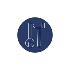 Canvas Print - spanner wrench and Hammer repair tool icon