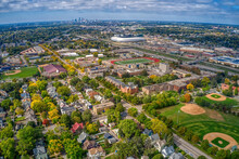 Aerial View Of A Private University In St. Paul, Minnesota During Autumn