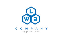 LWB Letters Design Logo With Three Polygon Hexagon Logo Vector Template