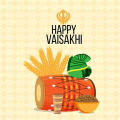 Happy vaisakhi flat design celebration