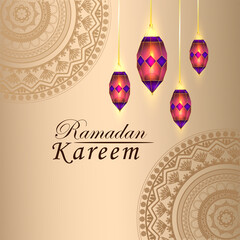 Ramadan islamic festival with lantern