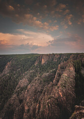 Overlook on Two colored rock waves in the Black Canyon of Gunnison, Colorado.