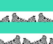 Zebra and blue sprite seamless pattern Vector