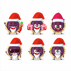 Sticker - Santa Claus emoticons with blueberry pie cartoon character