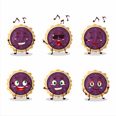 Sticker - An image of blueberry pie dancer cartoon character enjoying the music