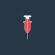 Hypodermic syringe disposable syringe medicine. Vector illustration of Medical syringe injection. Flat style. Vaccination or Injection concepts.