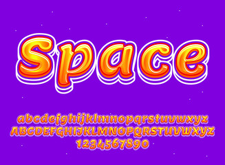 Wall Mural - modern 3d youth space text font effect