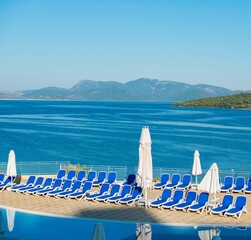 Wall Mural - Nice swimming pool outdoors on bright summer day