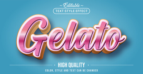 Fototapete - Editable text style effect - Gelato text style theme.