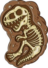 Illustration Of Cartoon Dinosaur Fossil