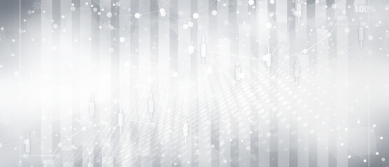 Gray finance graph pattern with white line motion and network connection backdrop wallpaper. Clean Grey geometric background.