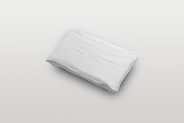 Wall Mural - Empty blank white plastic parcel bag isolated on a grey background. Shipping Plastic Bag Postal Packing. Postal package. 3d rendering.