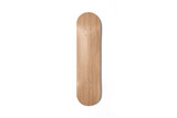 Wooden skateboard mock up isolated on a grey background. 3d rendering.