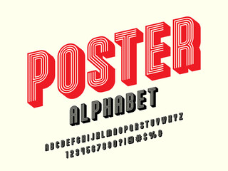 Wall Mural - modern stylized alphabet design with uppercase, numbers and symbol