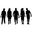 © Arrows - Silhouette Group of People Standing on White Background