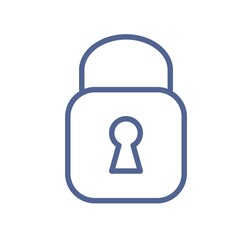 Wall Mural - simple lock icon in line art style. closed padlock with keyhole. security, secure code, private safe