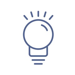 Wall Mural - outlined light bulb icon in line art style. glowing lightbulb pictogram. lineart shining lamp with r