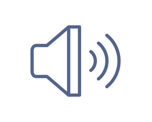 Wall Mural - loud speaker with sound waves icon for volume control. loudspeaker pictogram for music app interface
