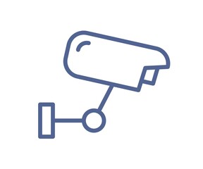 Wall Mural - simple line art icon of security camera for video surveillance and observation of controled area. cc