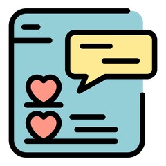 Wall Mural - Chat bubbles in messenger icon. Outline chat bubbles in messenger vector icon color flat isolated