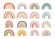 Cute colorful rainbow collection set isolated on white background. vector Illustration.