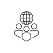 © infadel - thin line global governance icon like people with globe