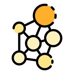 Wall Mural - sociology molecule icon. outline sociology molecule vector icon color flat isolated