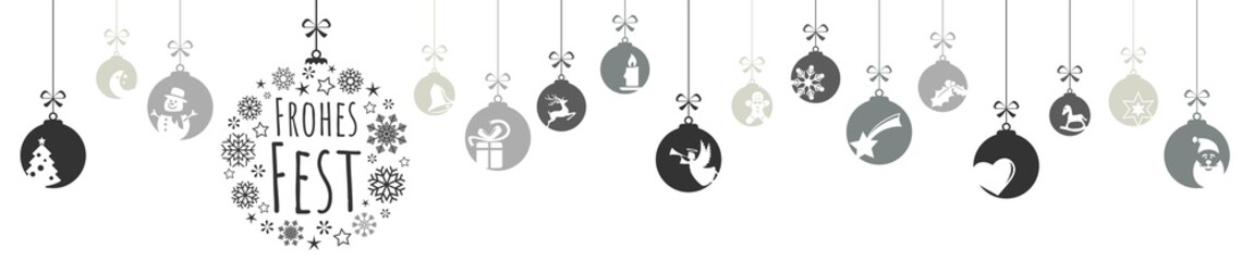 Wall Mural - christmas greetings with snow flakes and baubles