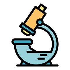 Wall Mural - biology microscope icon. outline biology microscope vector icon color flat isolated
