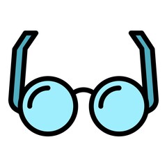 Sticker - Glasses icon. Outline glasses vector icon color flat isolated