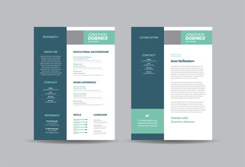Wall Mural - Curriculum vitae CV Resume Template Design or Personal Details for Job Application  