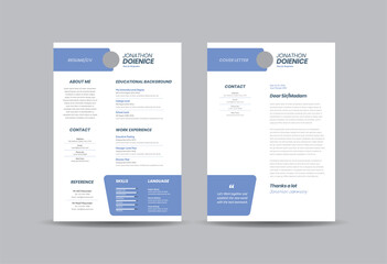 Wall Mural - Curriculum vitae CV Resume Template Design or Personal Details for Job Application  